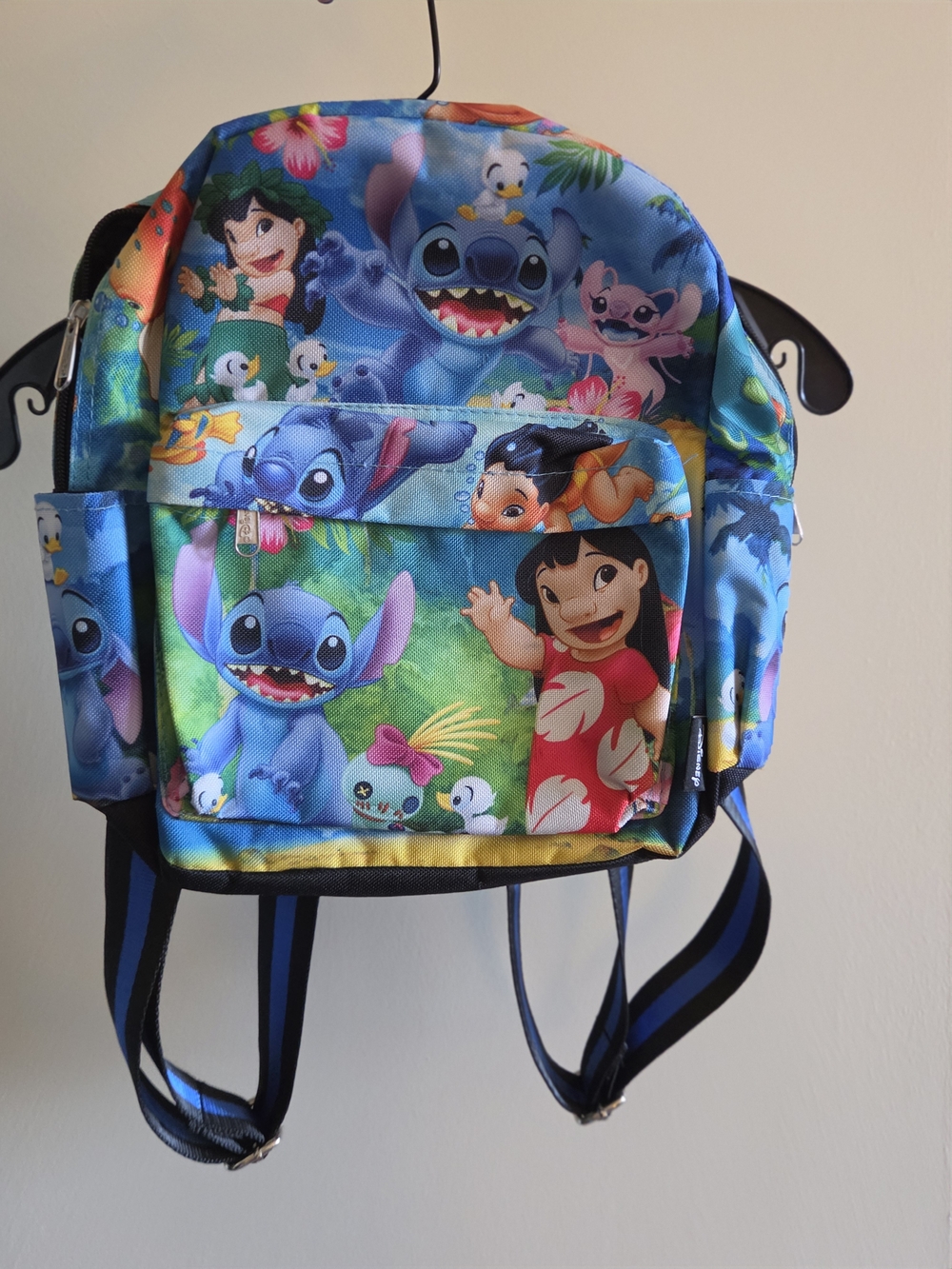 Blue Lilo & Stitch Kids Backpack - Cartoon Character Shoulder Bag